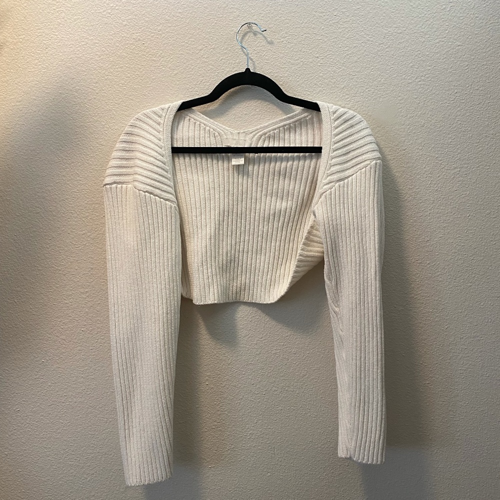 Cropped White Sweater